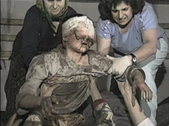 Bosnian Genocide (1993) -- Srebrenica Children Massacre, April 1993. Photo courtesy: The USHMM, video screenshots.